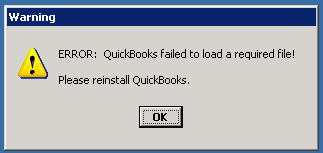Error: Quickbooks failed to load required file!